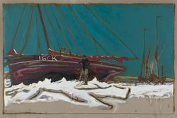 Frozen Estuary - Oyster Catcher, Caroline, 1947 (violet series)