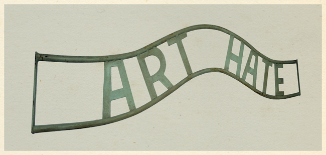 ART HATE - Painted Steel Gate Sign (unrestored)