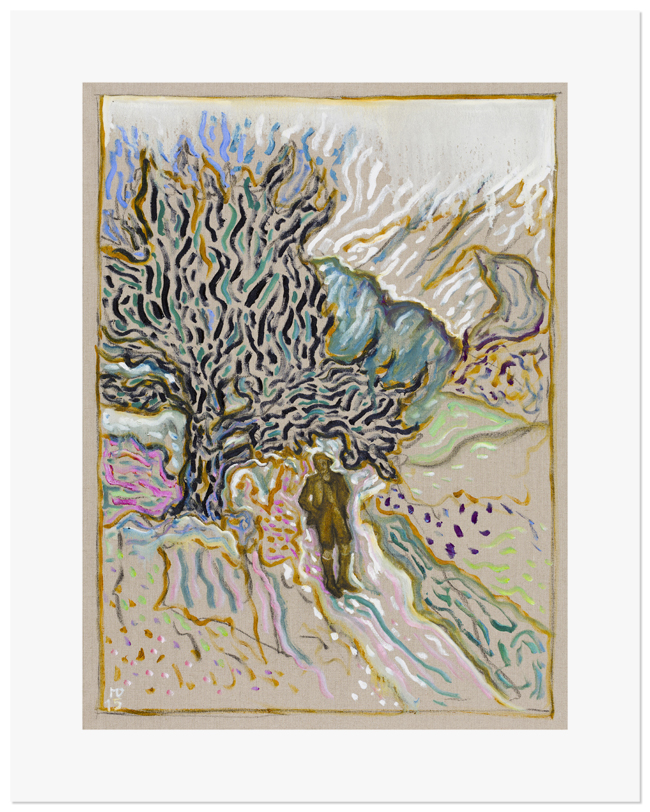 under old juniper tree reproduction print