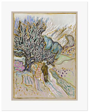 under old juniper tree reproduction print