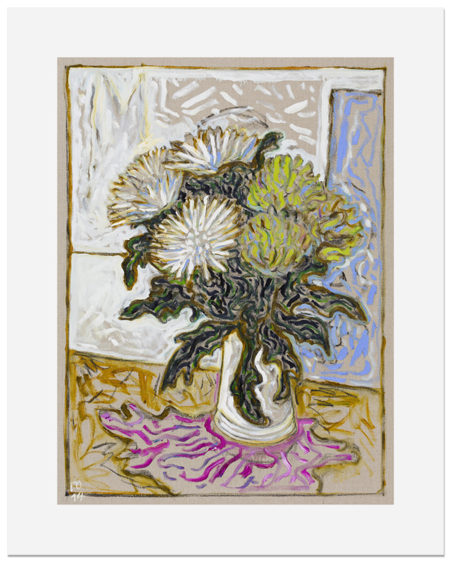 chrysanthemums reproduction print