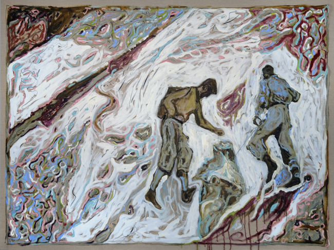 Billy Childish - Men Fetching the Body of Toni Kurz, 2011  