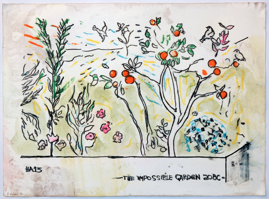 The Impossible Garden 20 BC - monoprint 2/13