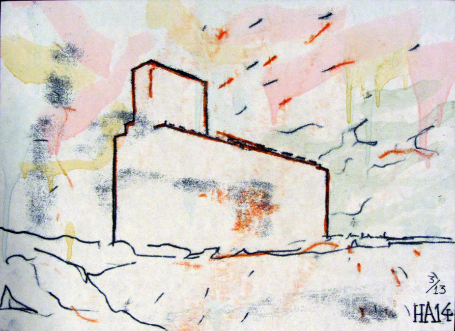 The Great Grain Elevator - monoprint 3/13