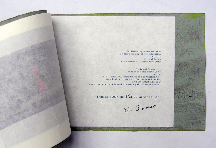 NEAL JONES: Handmade catalogue - WOODY Objects - Edition of 20 with painted covers