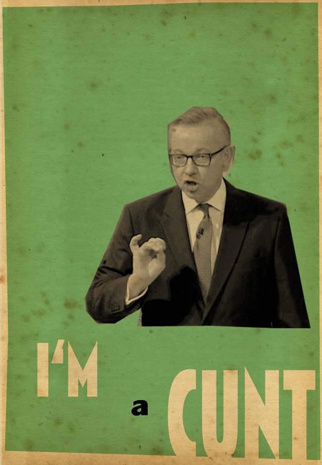 Billy Childish ART HATE BREXIT UNITY POSTERS: I'm a CUNT