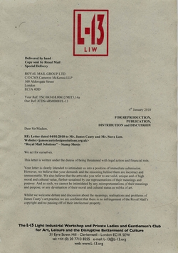 The Letter to the Royal Mail's Lawyers from L-13