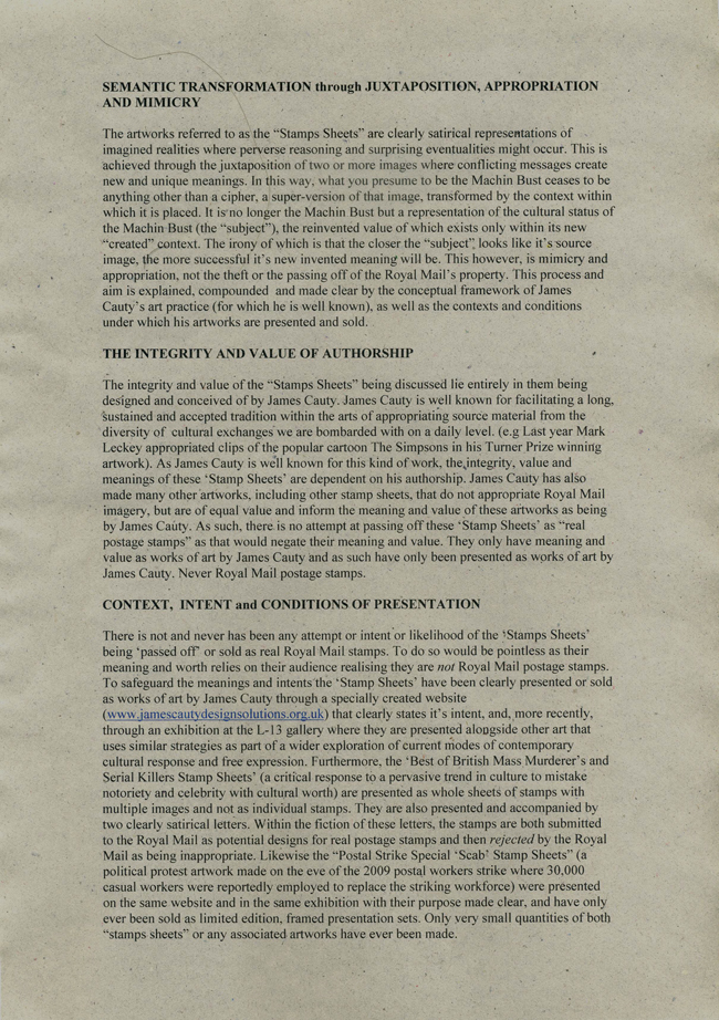 The Letter to the Royal Mail's Lawyers from L-13