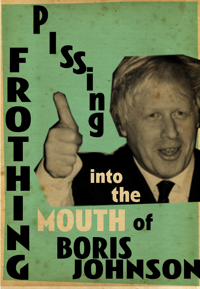 Billy Childish ART HATE EUROPE: BREXIT INFO POSTER No.1 - JOHNSON!!