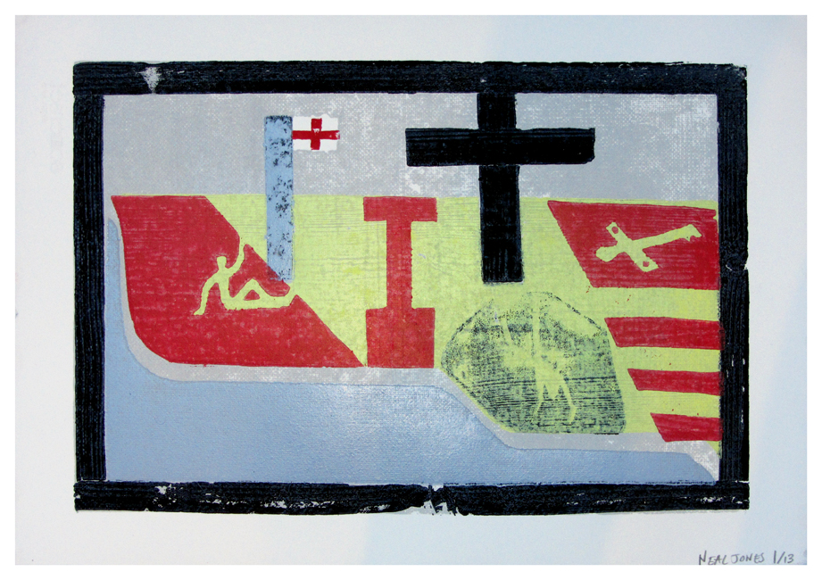 NEAL JONES: The Fallers - 5 colour woodblock print - Edition of 13