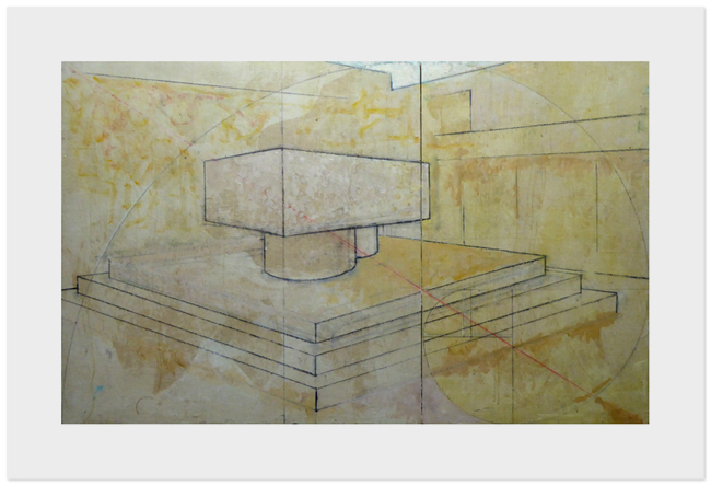 HARRY ADAMS Modernist Ruin at the Derelict Chapel of Light reproduction print