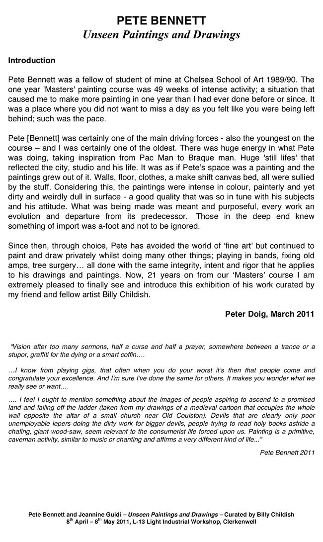 Introduction by Peter Doig