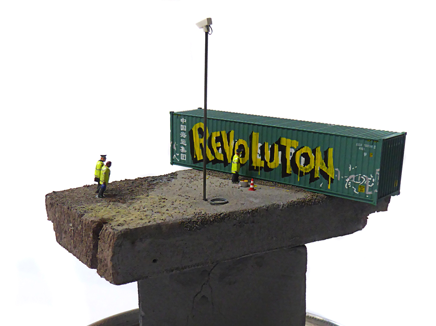 JIMMY CAUTY REVOLUTON! ADP PCs Vandalise an ADP Riot Tour 40 ft Shipping Container in a Jam Jar