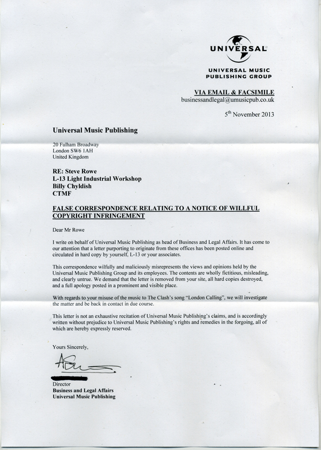 CTMF THATCHER'S CHILDREN Letter A Strange Turn of Events 