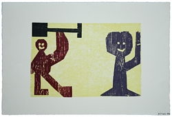 Man with Spade with Tree