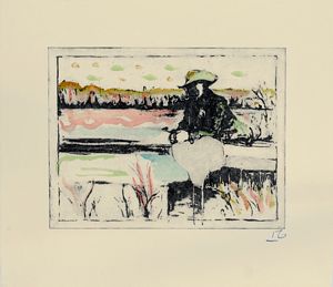 the river garden, Kroonstad 1901 Hand-coloured etching WITH FREE BOOKS