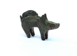 wild pig 3 bronze sculpture