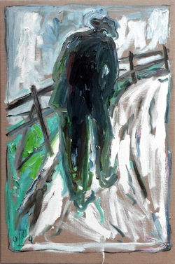 BILLY CHILDISH - Man Walking Up a Snowy Slope (Study 1)