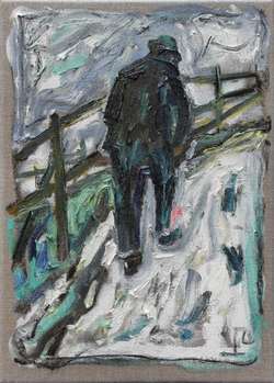BILLY CHILDISH - Man Walking Up a Snowy Slope (Study 2)