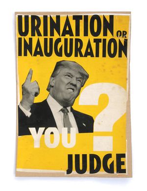 Billy Childish ART HATE USA: URINATION Day Special - TRUMP! Original Collage