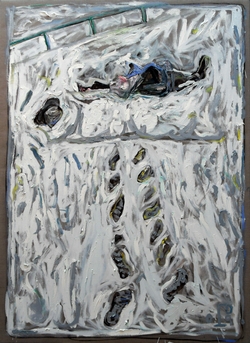 BILLY CHILDISH - Robert Walser Lying Dead in the Snow with Footprints