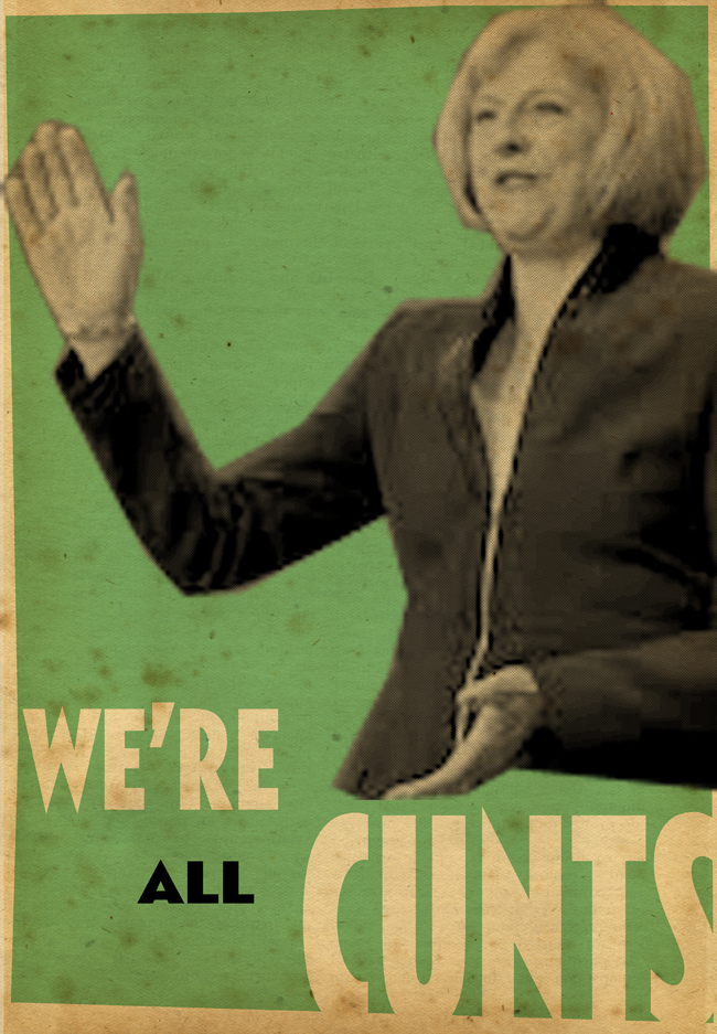 Billy Childish ART HATE BREXIT UNITY POSTERS: We're All CUNTS