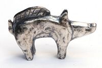 wild pig 3 solid silver sculpture