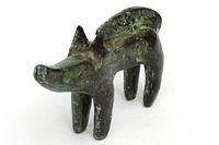 sniffing pig  solid bronze sculpture