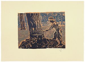 Billy Childish Woodcutter woodcut print